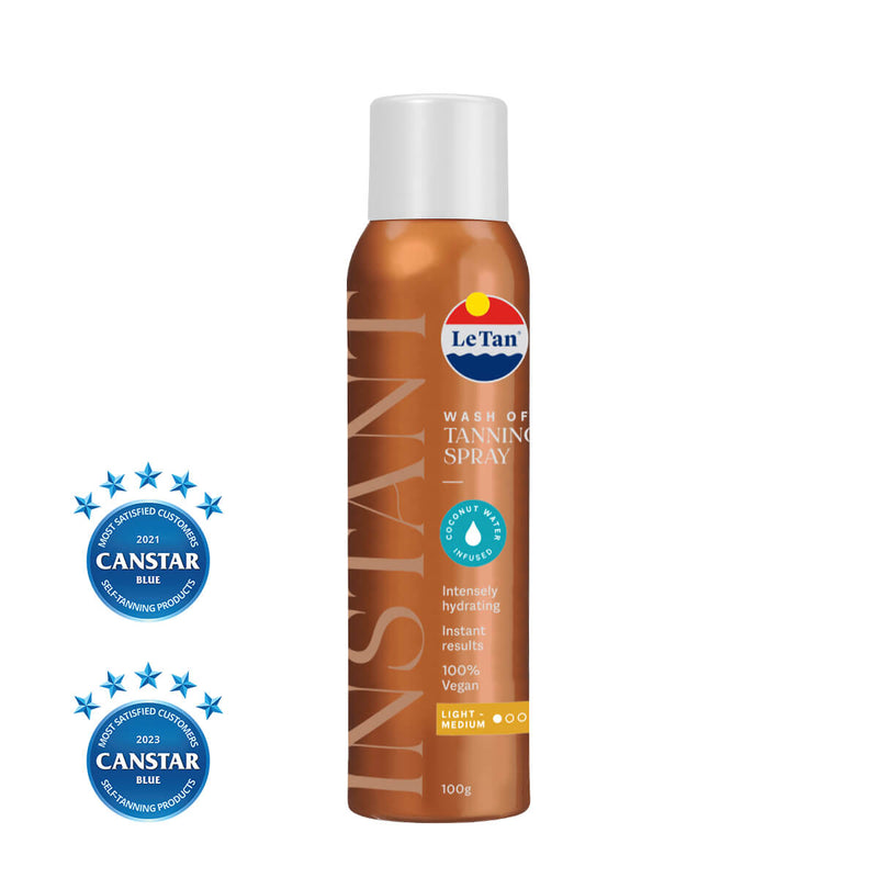 INSTANT Coconut Water Wash Off Tanning Spray Light/Medium 100g